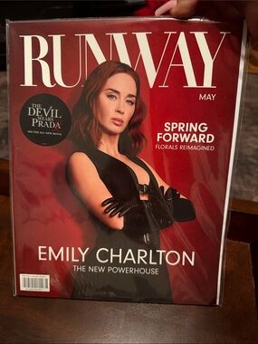 Runway Magazine May Issue - Red Cover featuring Emily Charlton and Glasses 👓